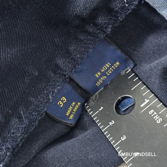 Polo Ralph Lauren Mens Classic Fit 9 Inch Chino Shorts Navy Blue Cotton Size 33 - Picture 4 of 8